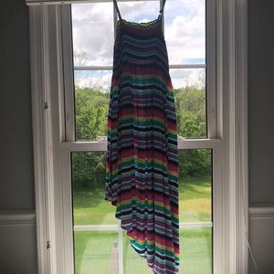 multi colored striped high low dress!